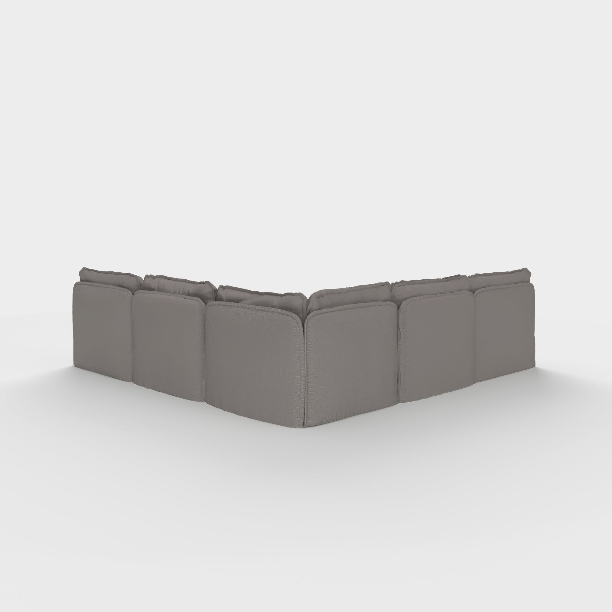 Modular Outdoor Washable 5-Seater Open-Ends Corner Sectional | Nano Slubweave in Haze Gray