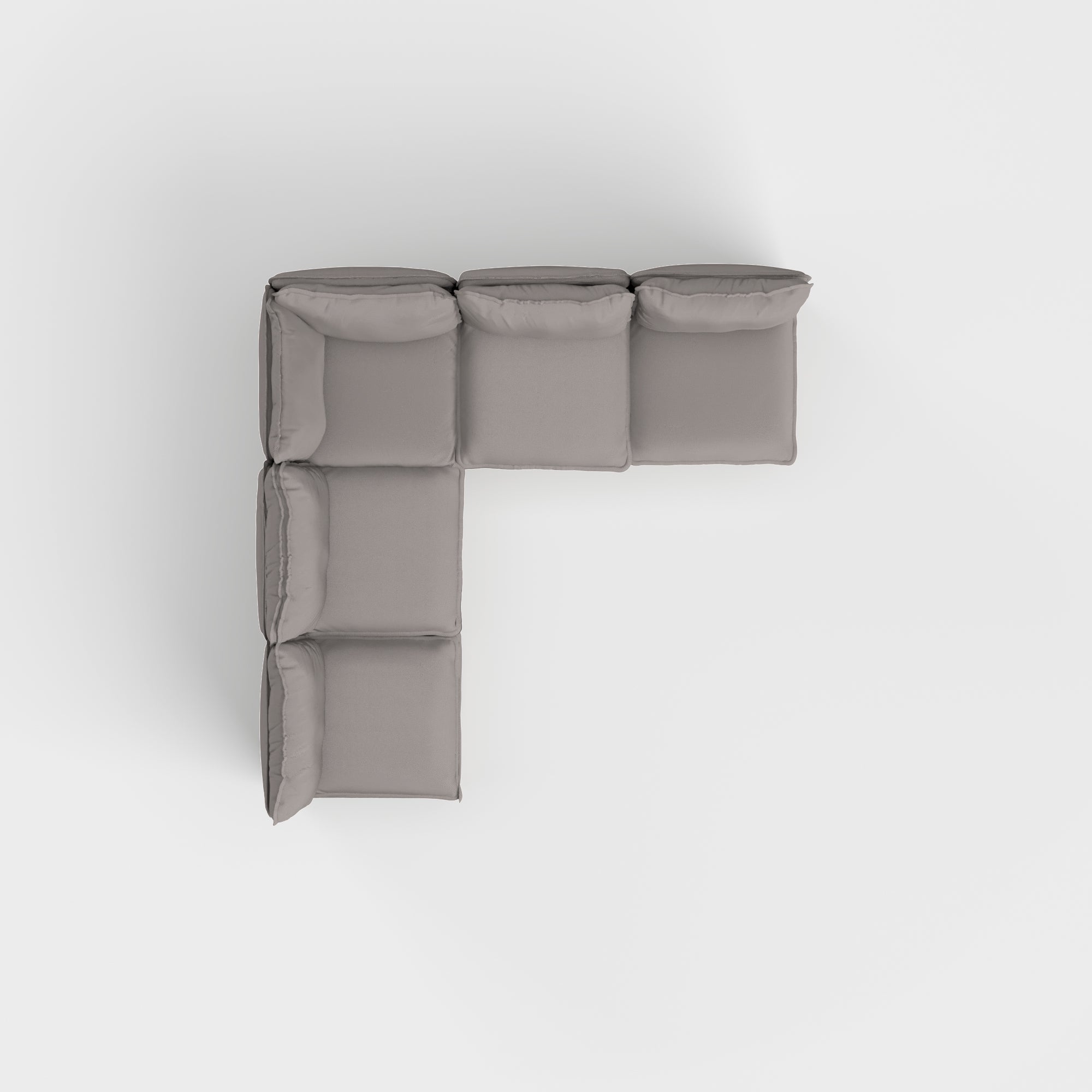 Modular Outdoor Washable 5-Seater Open-Ends Corner Sectional | Nano Slubweave in Haze Gray