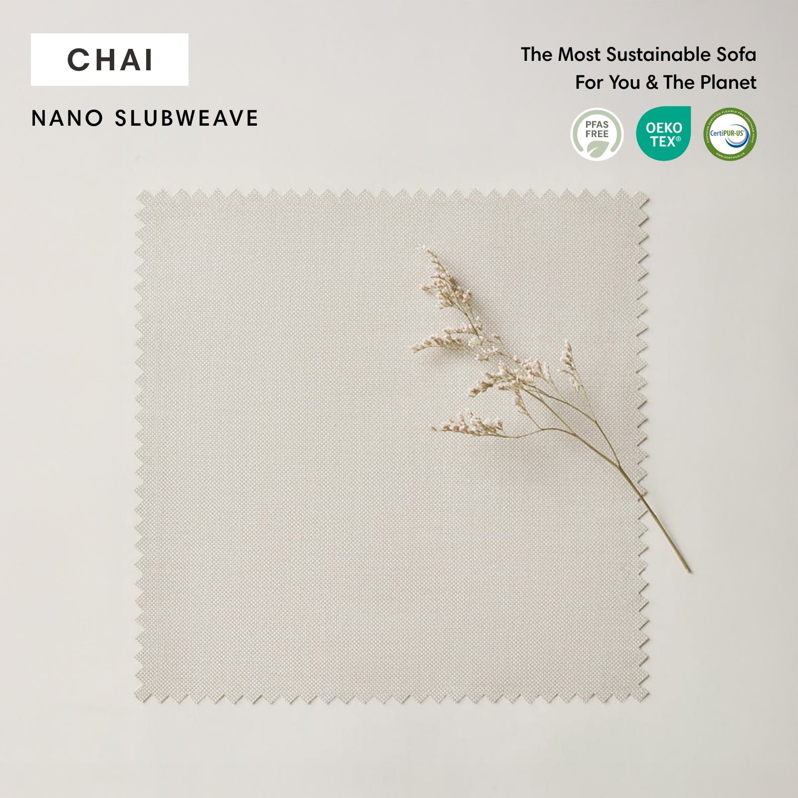 Modular Outdoor Washable 8-Seater Open-Ends U-Sectional + Ottoman | Nano Slubweave in Chai