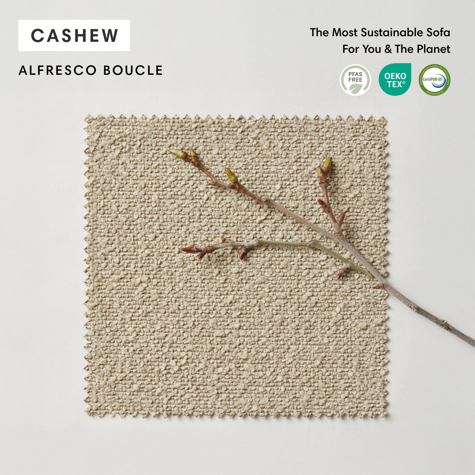 Modular Outdoor Washable 8-Seater Open-Ends U-Sectional | Alfresco Boucle in Cashew