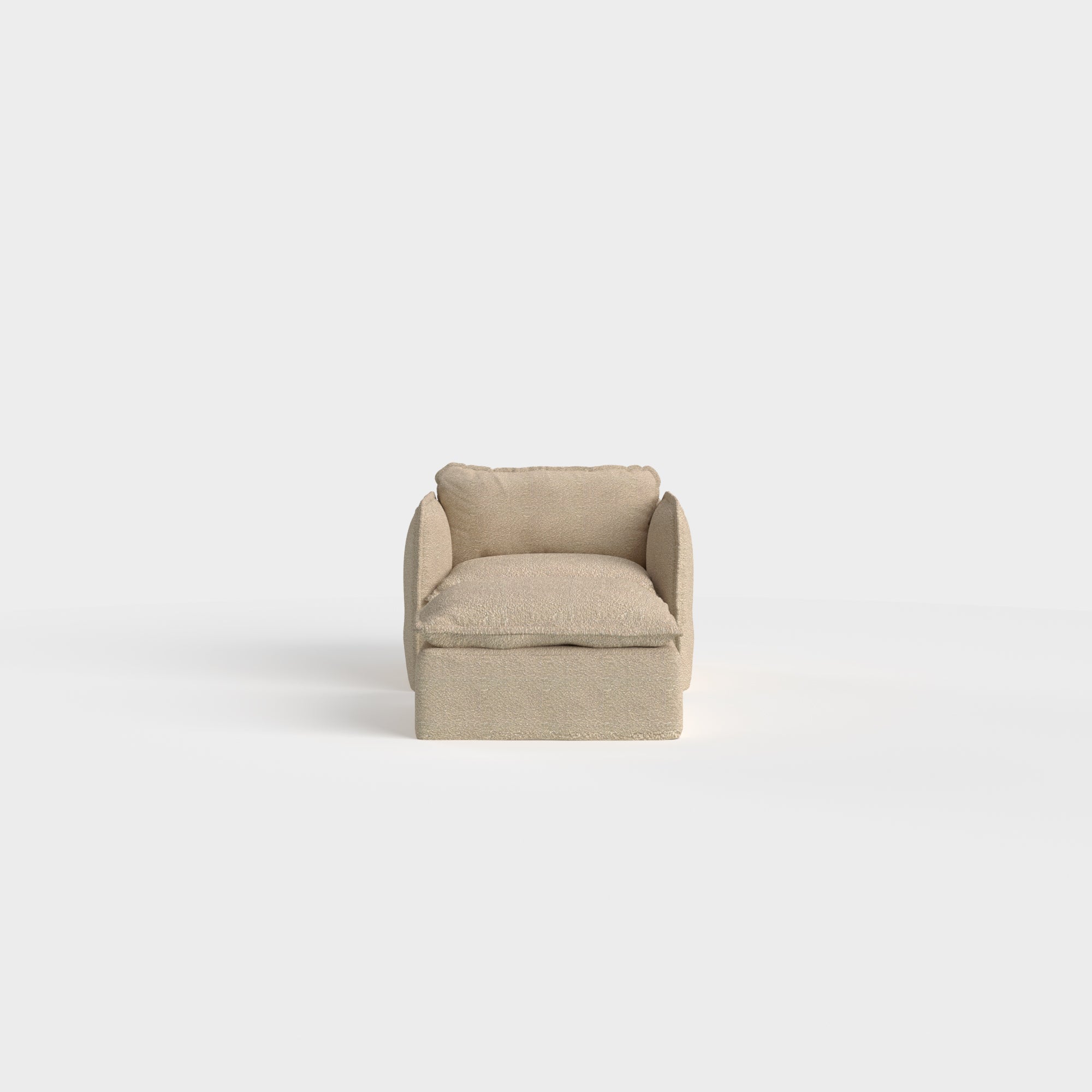 Modular Outdoor Washable Armchair & Ottoman | Alfresco Boucle in Cashew