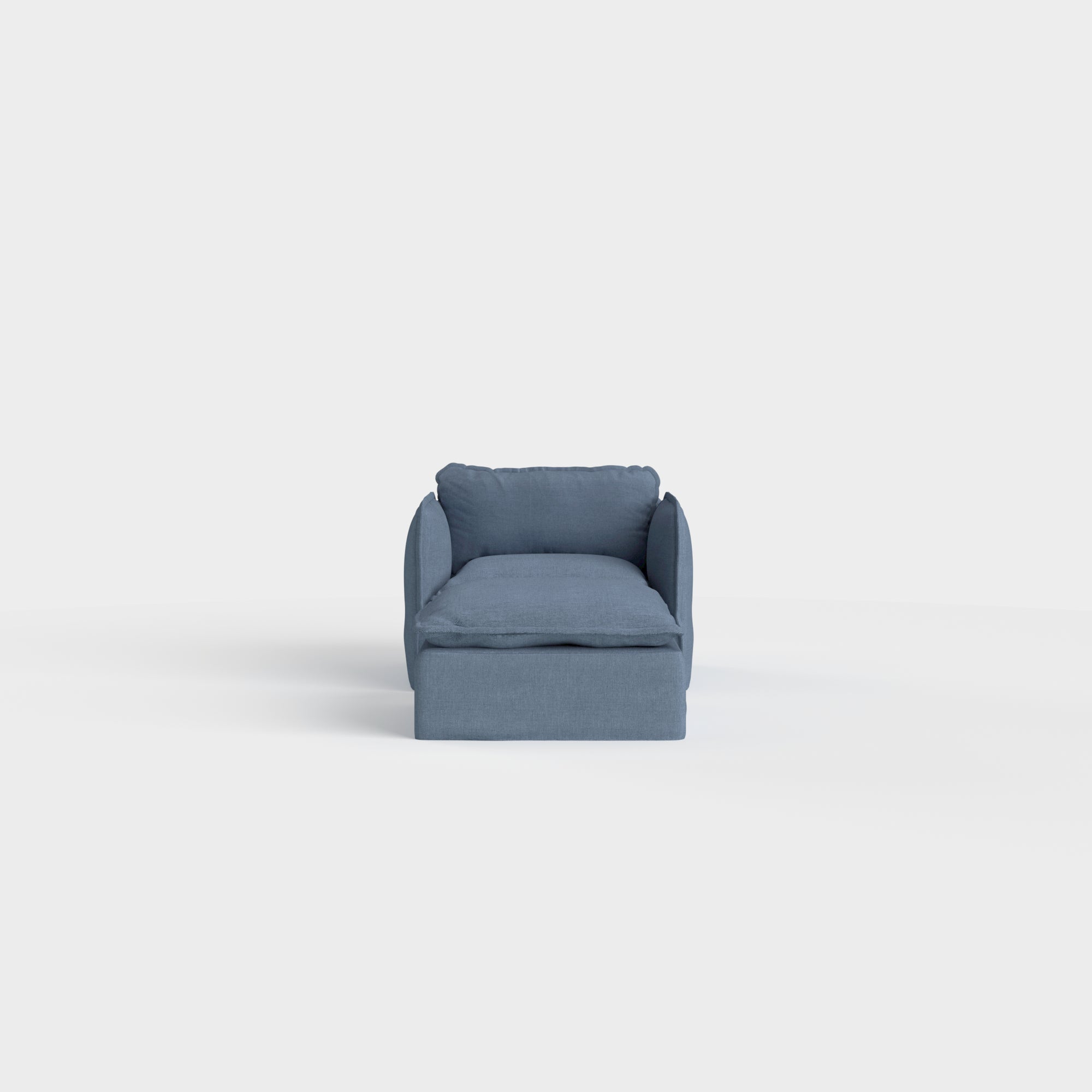 Modular Outdoor Washable Armchair & Ottoman | Classic Canvas in Ocean