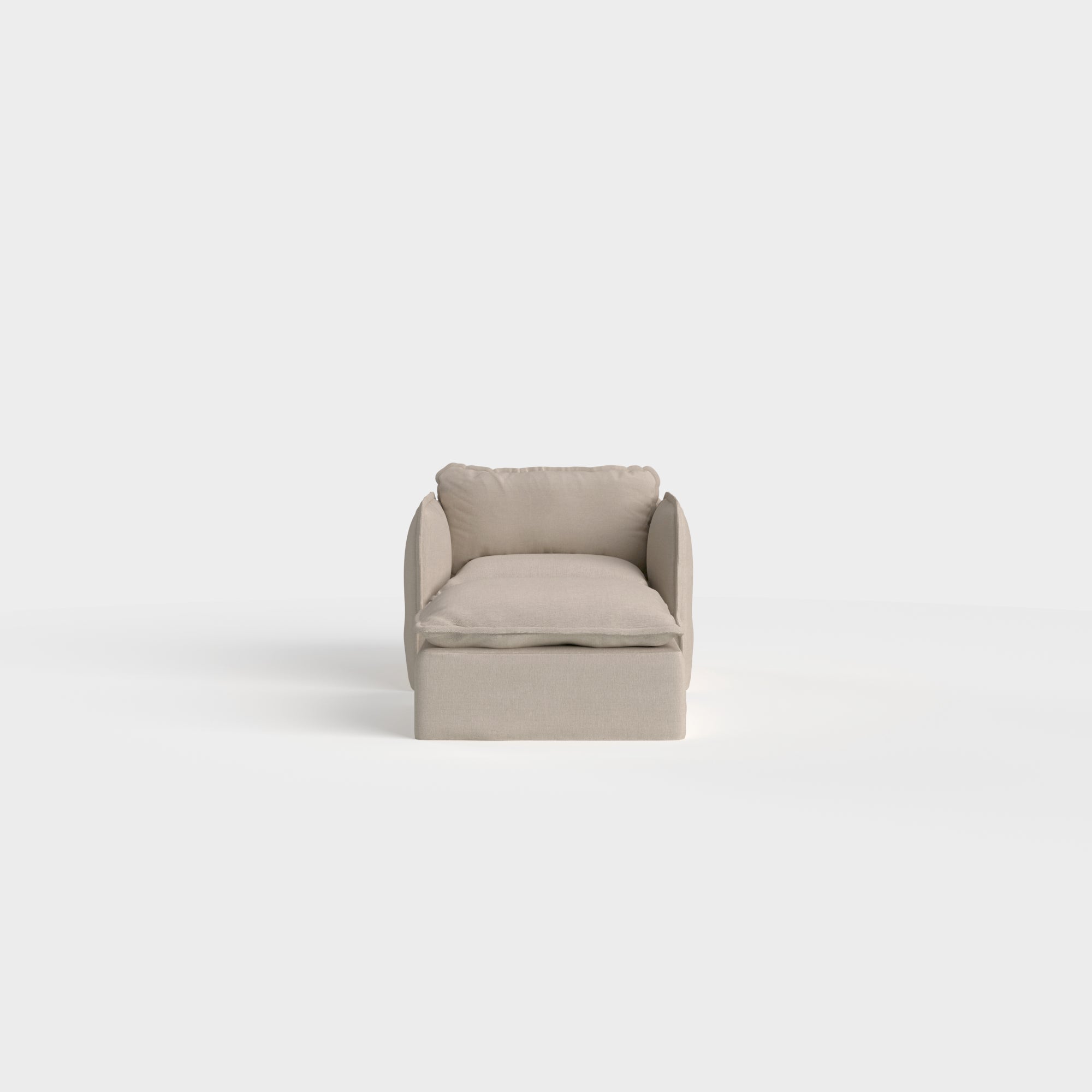 Modular Outdoor Washable Armchair & Ottoman | Classic Canvas in Sand