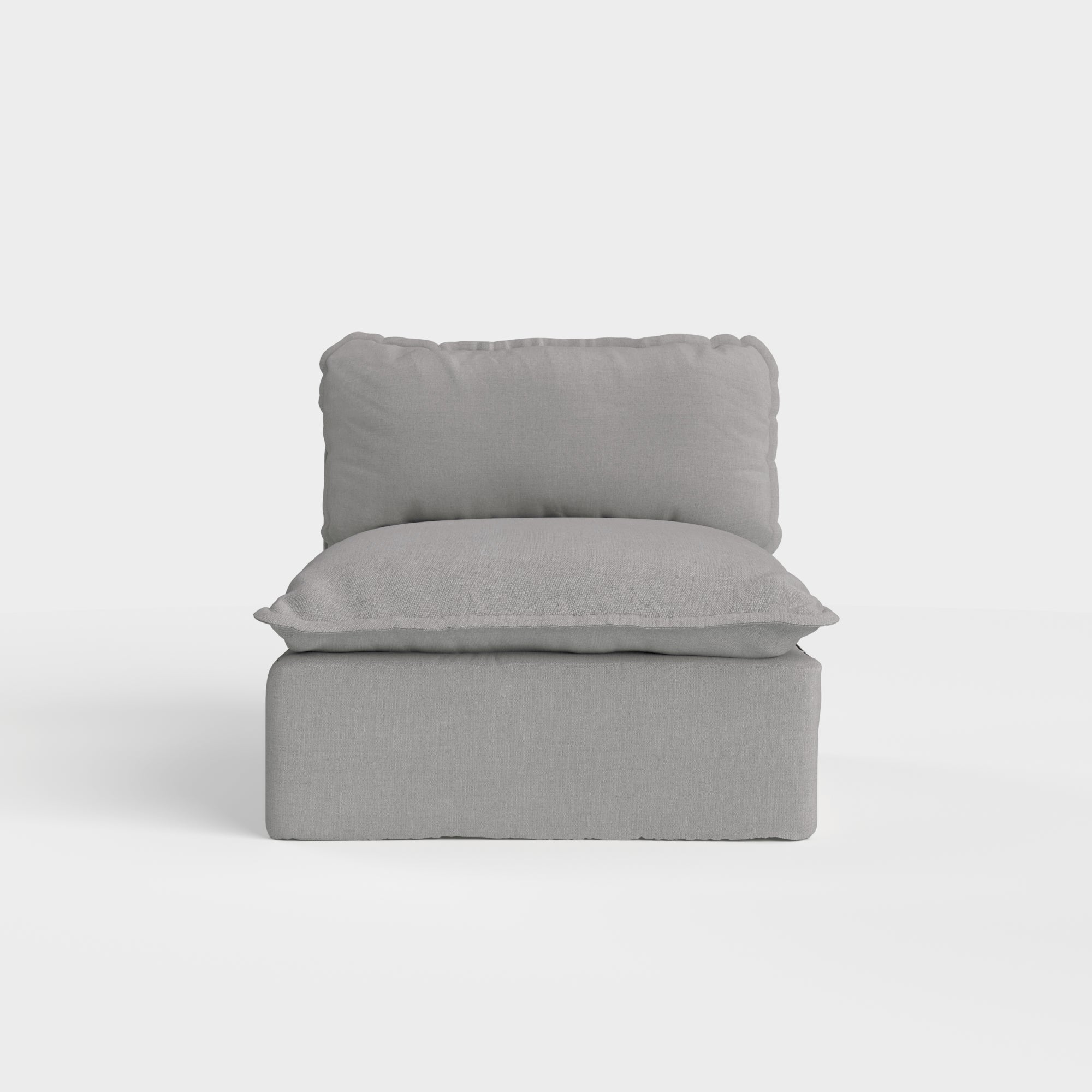 Modular Outdoor Washable Armless Chair | Classic Canvas in Stone Gray