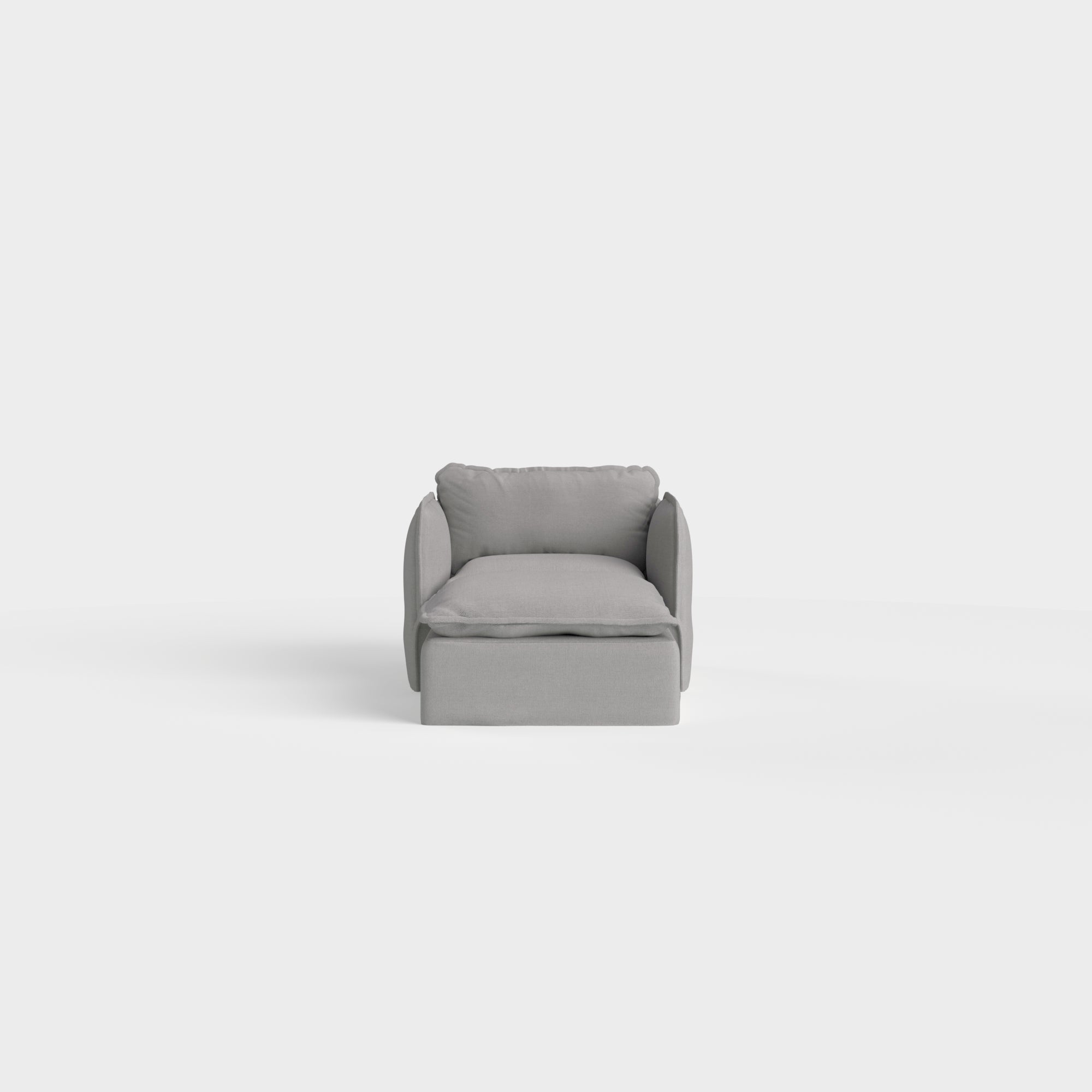 Modular Outdoor Washable Chaise Armchair | Classic Canvas in Stone Gray