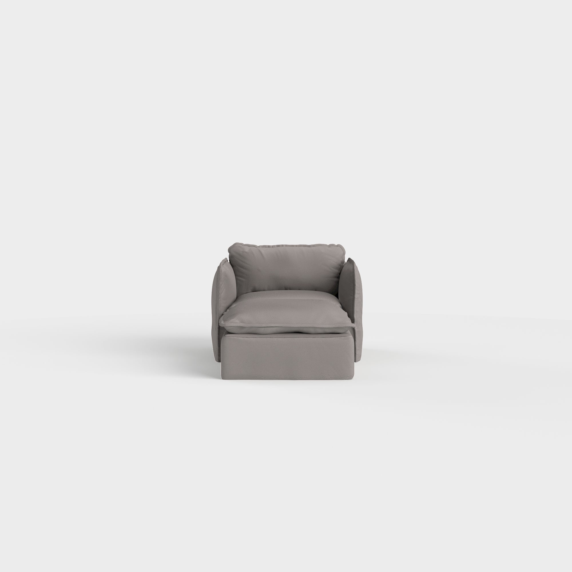 Modular Outdoor Washable Chaise Armchair | Nano Slubweave in Haze Gray