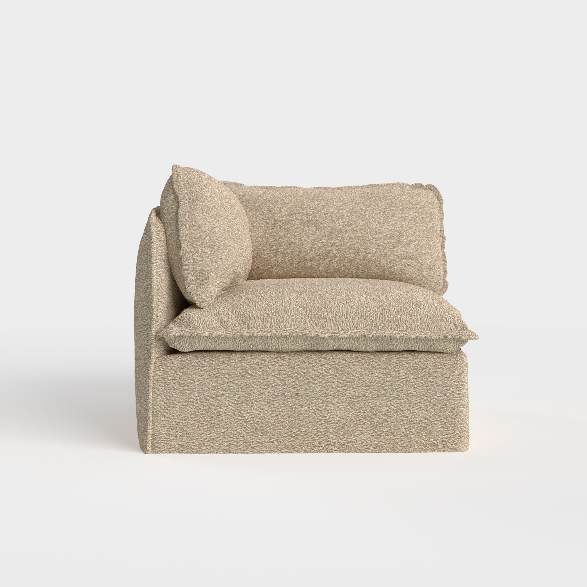 Modular Outdoor Washable Corner Chair | Alfresco Boucle in Cashew