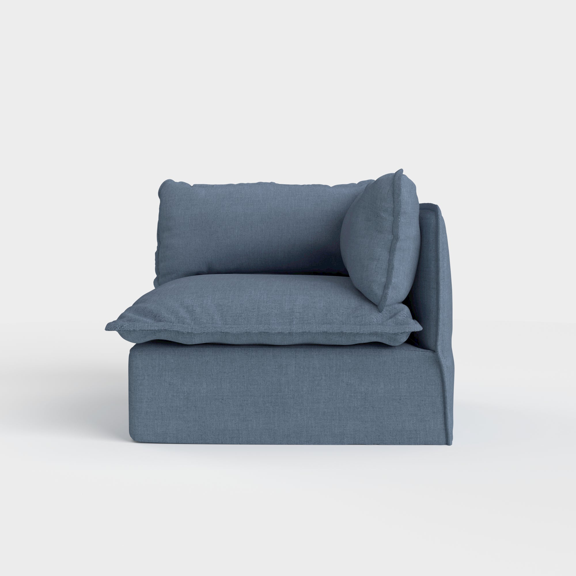 Modular Outdoor Washable End Chair | Classic Canvas in Ocean