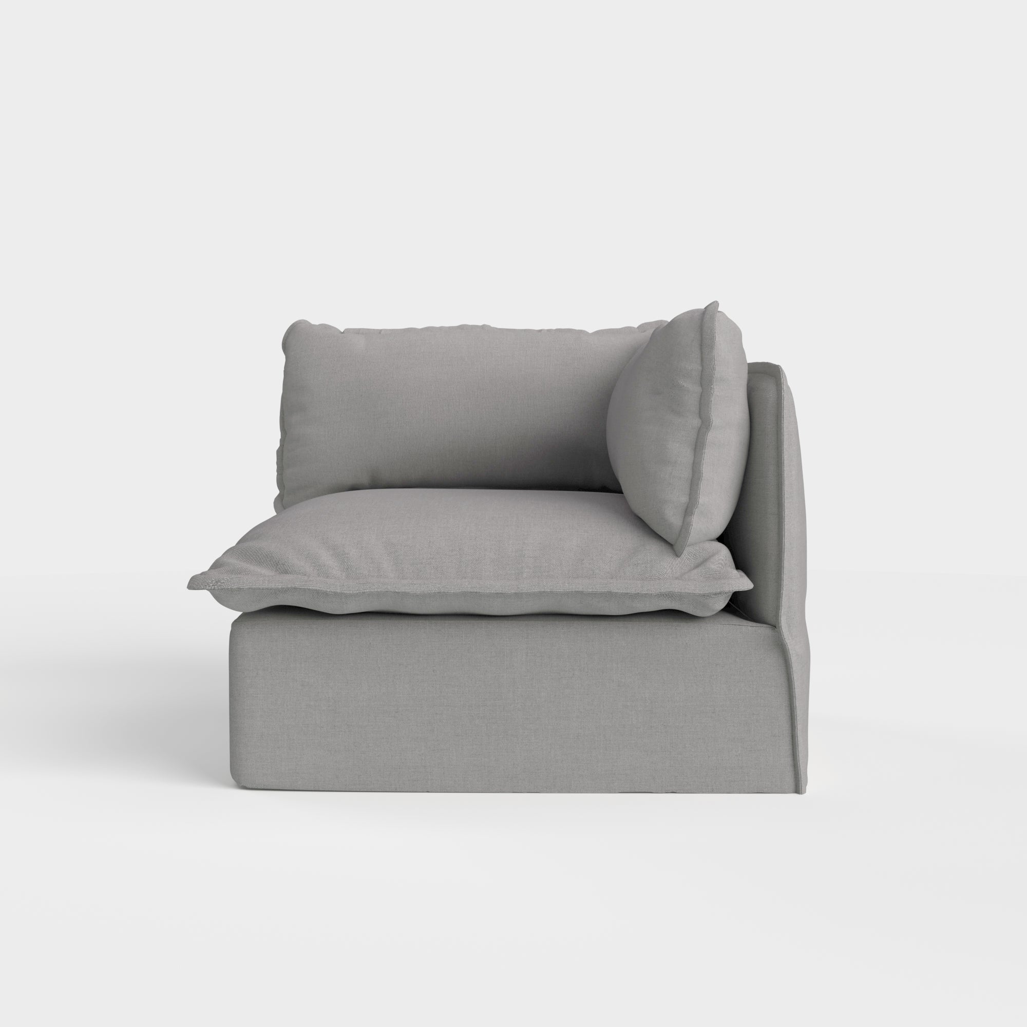 Modular Outdoor Washable End Chair | Classic Canvas in Stone Gray