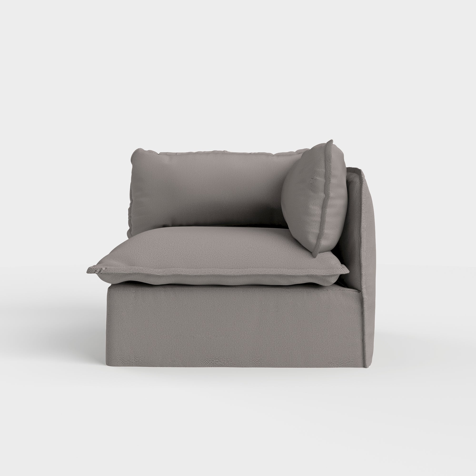 Modular Outdoor Washable End Chair | Nano Slubweave in Haze Gray