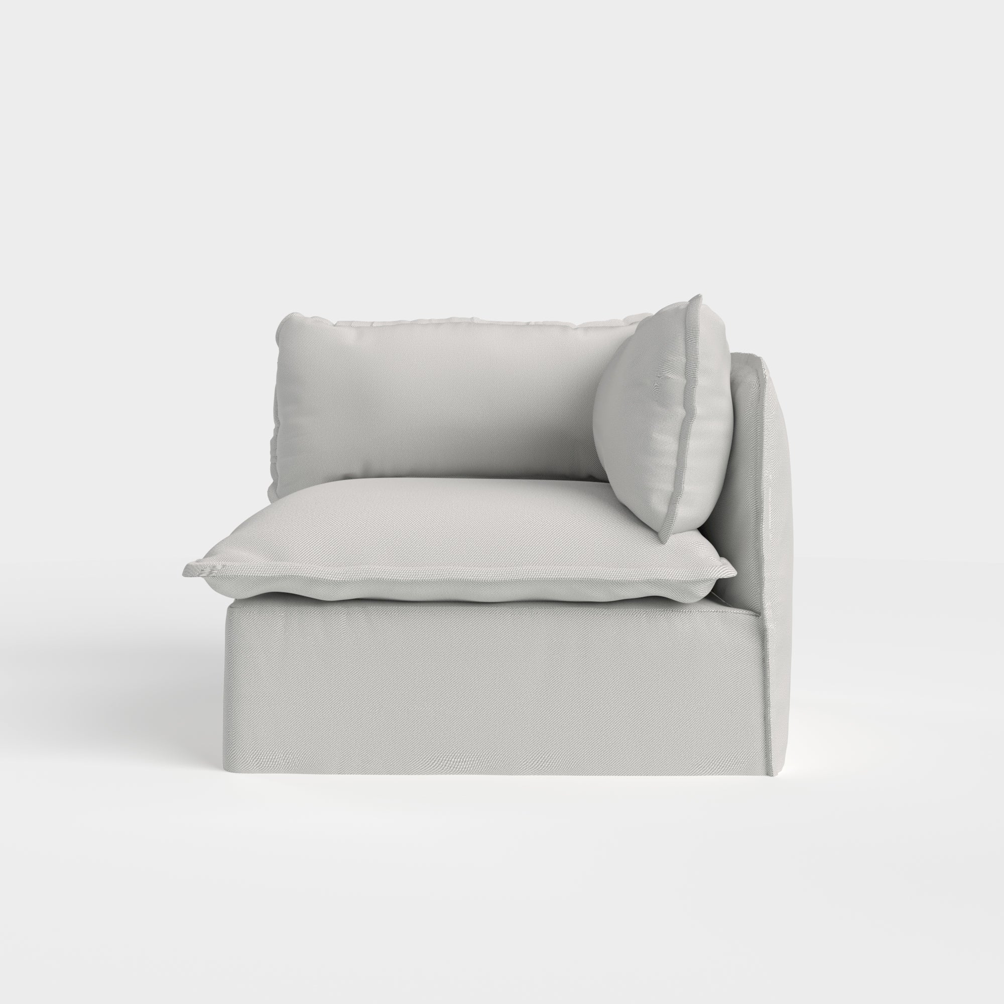Modular Outdoor Washable End Chair | Nano Slubweave in Mist