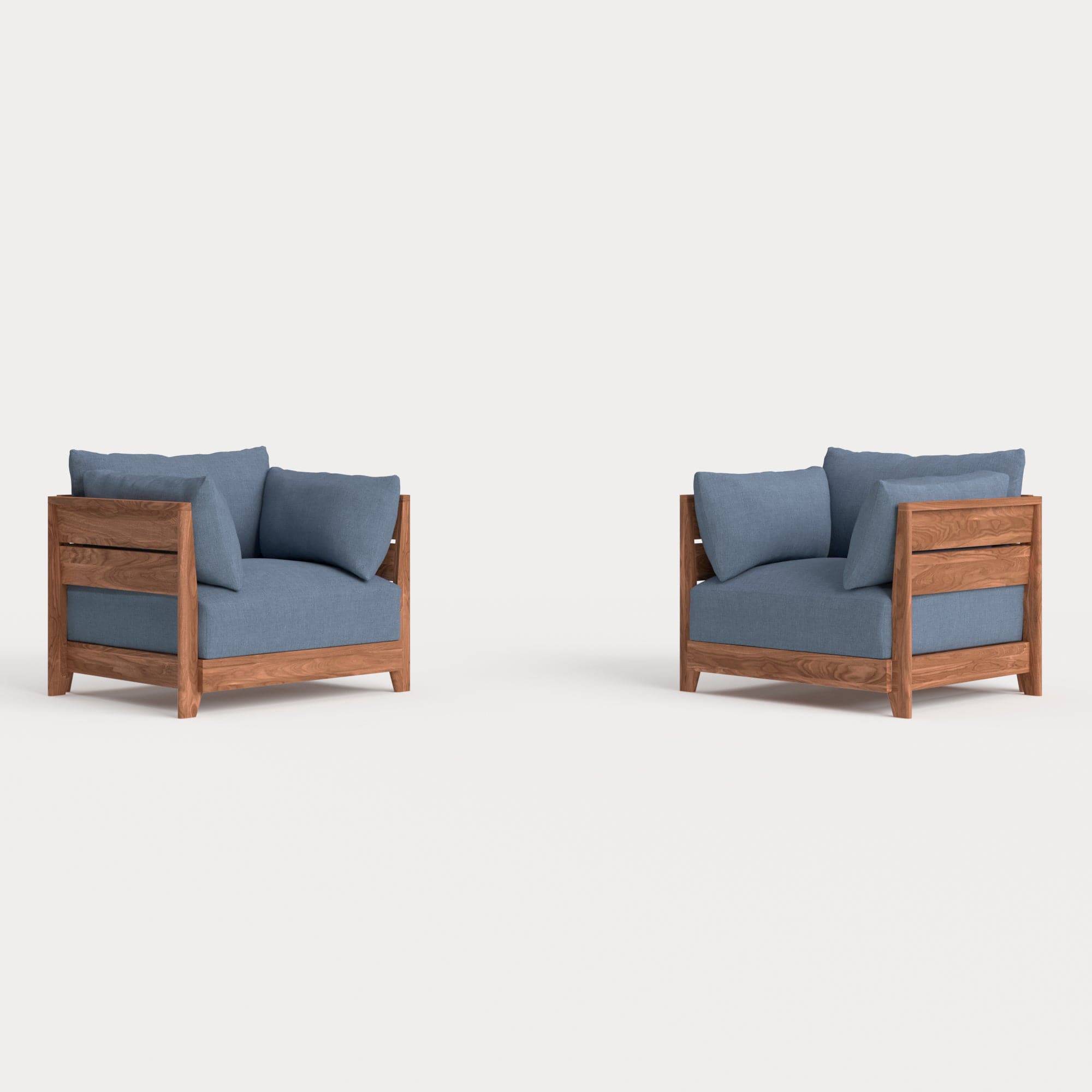 Dwell™ Modular Teak Outdoor Armchair Set | Classic Canvas in Ocean