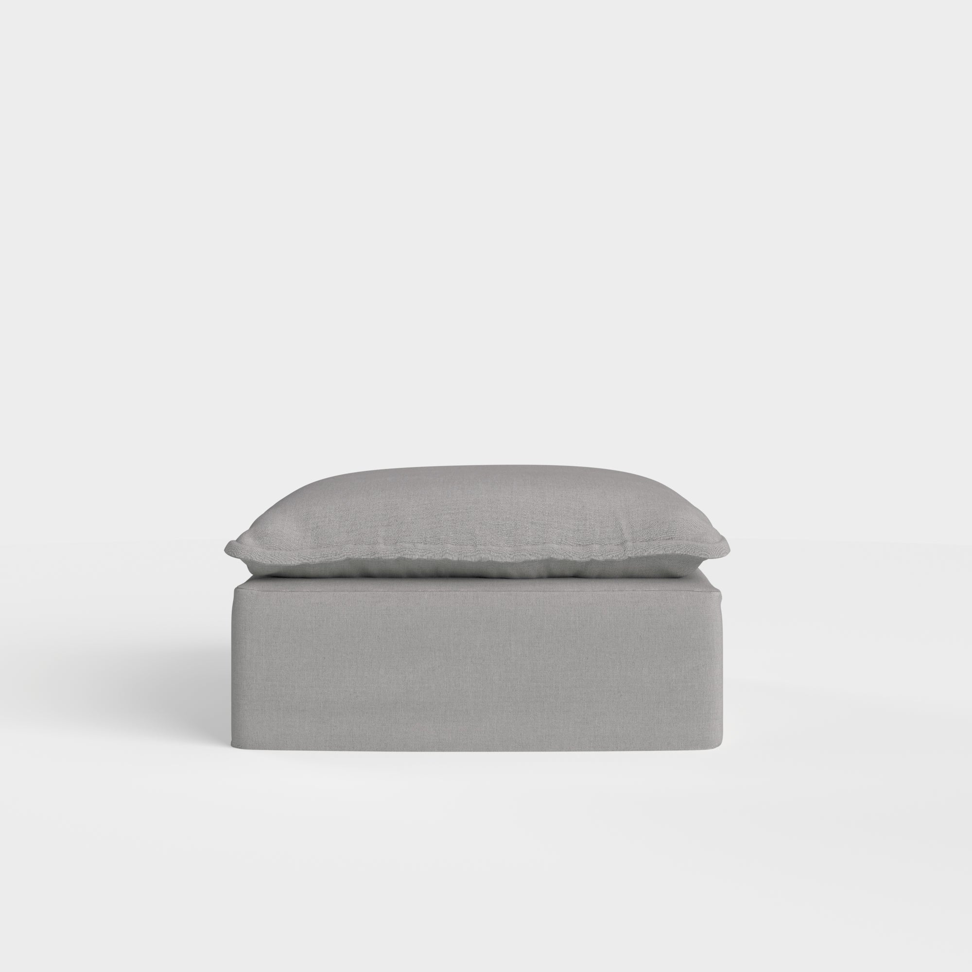 Modular Outdoor Washable Ottoman | Classic Canvas in Stone Gray